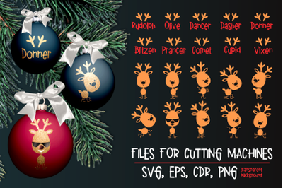 Santa&#039;s reindeers Christmas SVG bundle