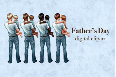 Father and Child Clipart, Fathers Day