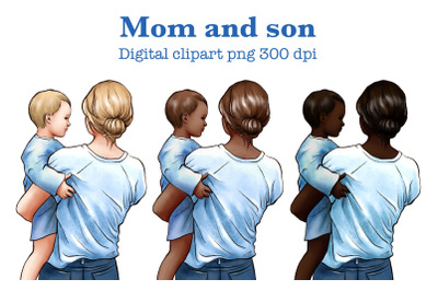 Mom and Son Clipart, Mothers Day