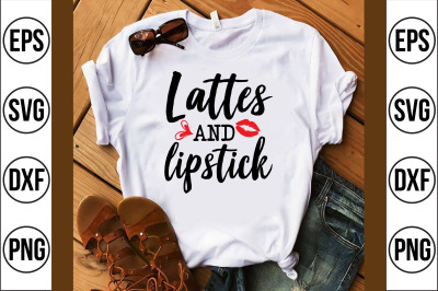 lattes and lipstick svg cut file