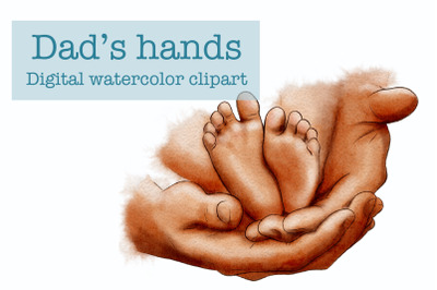 Dads Hand Clipart, Baby Feet