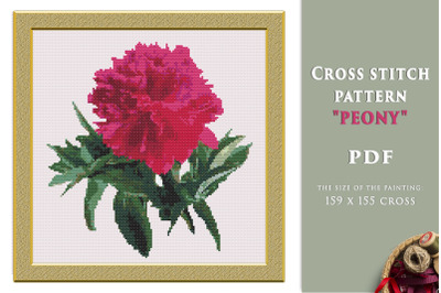 Cross stitch pattern &quot;Peony&quot;.