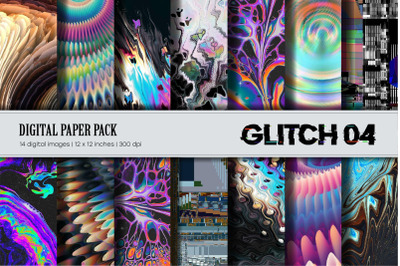 Glitch Psychedelic 04 Digital Paper