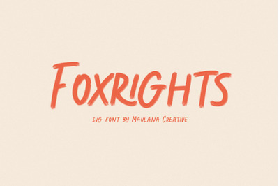 Foxright Svg Brush Font