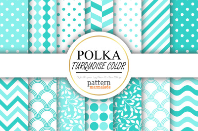 Polka Turquoise Digital Paper - S0509