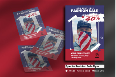 4th of July America Fashion Sale Flyer Template