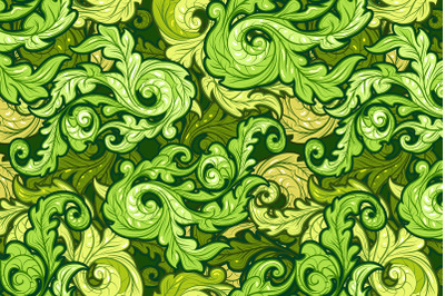 Green Floral Seamless Pattern