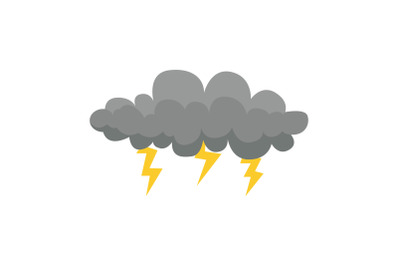 Thunder Cloud Flat Icon Thunder Cloud Flat Icon