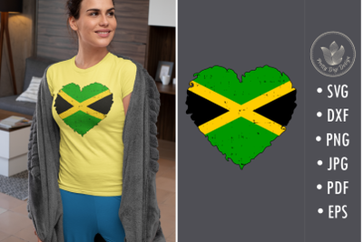 Jamaica flag heart sublimation design&nbsp;