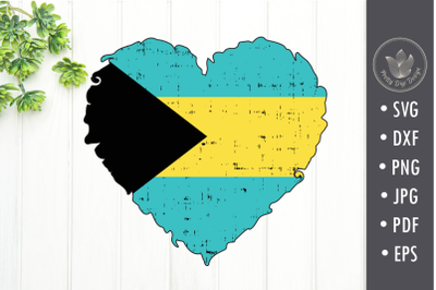 Bahamas flag heart sublimation design
