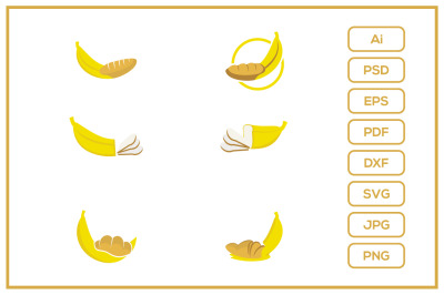 Banana bread design illustration