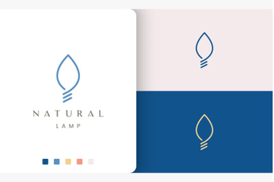 natural bulb logo in leaf shape