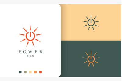 sun energy or power charge logo