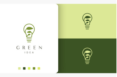 natural bulb logo in simple style