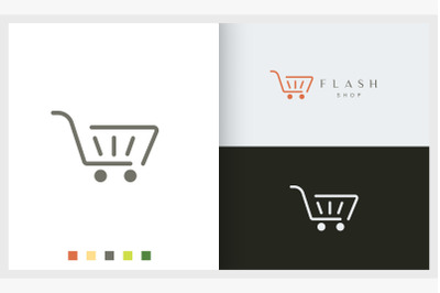 shop or trolley logo template