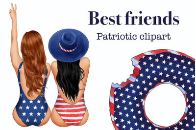 Best Friends Patriotic Clipart, 4th July
