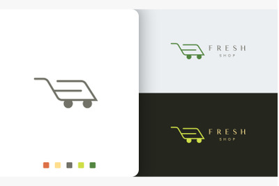 shop or trolley logo template