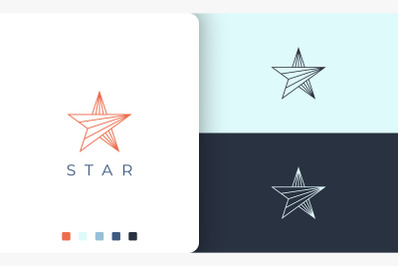 star logo in modern mono line shape