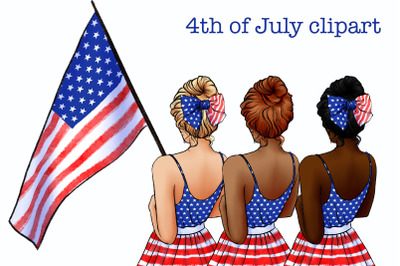 Patriotic Clipart, 4th July Clipart, PNG