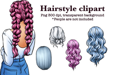 Hairstyle Digital Clipart, Fashion Art