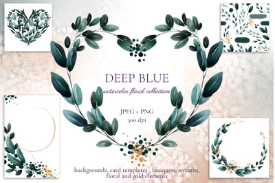 Deep Blue Floral