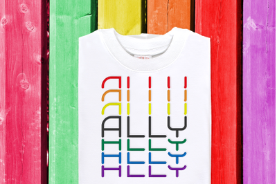 Stacked LGBT Ally | Embroidery