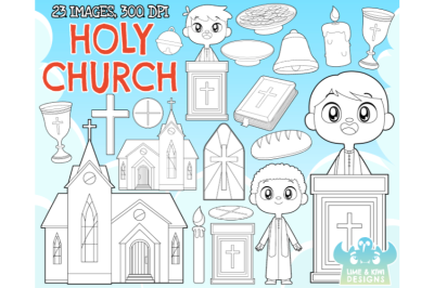 Holy Church Digital Stamps - Lime and Kiwi Designs