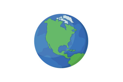 Blue Planet Earth Flat Icon