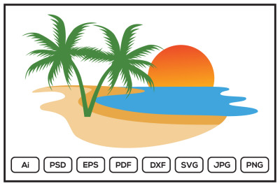 Beach design illustration