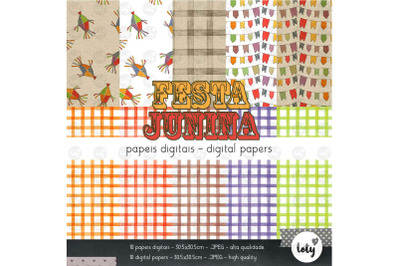 Junine Party Digital Paper Set