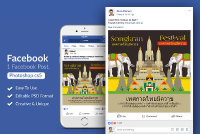 Songkran Thailand Festival Facebook Post