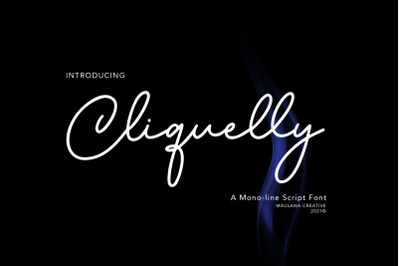 Cliquelly Monoline Script Font