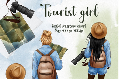 Tourist Girl Clipart, Traveler Clipart