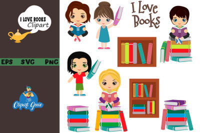 Book Reading clipart &amp; SVG