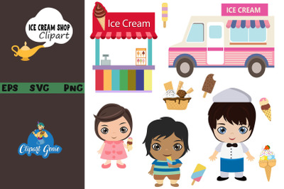 Ice cream shop clipart &amp; SVG