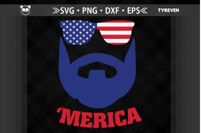 Merica 4th of July USA Beard Man