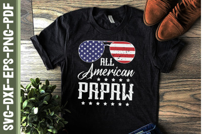 All American Papaw 4th of July US Flag