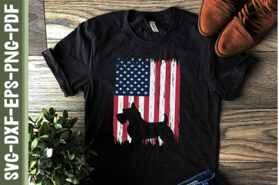 Scottish Terrier 4th of July US Flag