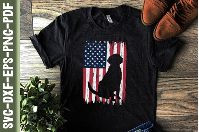 Labrador 4th of July US Flag