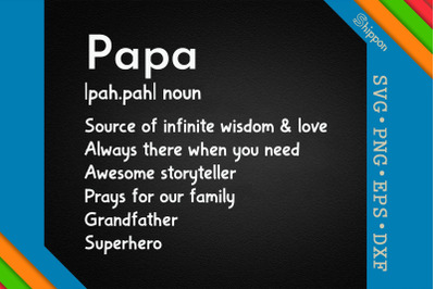 Papa Noun Grandfather Superhero Wisdom