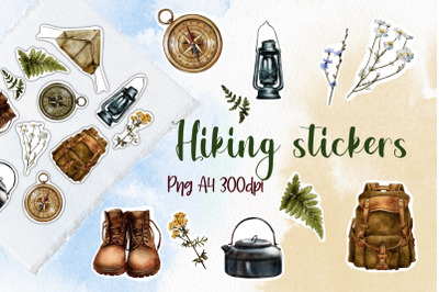 Hiking Stickers, Camping Stickers, Travel Stickers PNG