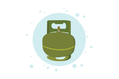 Kitchen Gas Cylinders Circle Bubbles Flat Icon