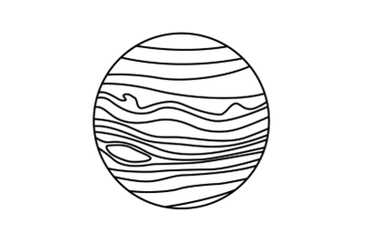 Planet Jupiter Outline Icon