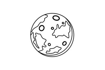 Planet Merkurius Outline Icon