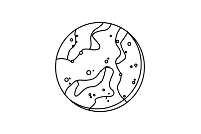 Planet Mars Outline Icon