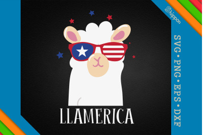 Llamerica Patriotic Llama 4th of July