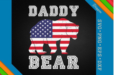 Daddy Bear 4th of July USA Flag