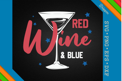 Red Wine and Blue 4th of July USA