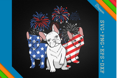 French Bulldog Patriotic America US Flag