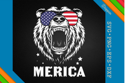 Merica 4th of July Bear Sun Glasses